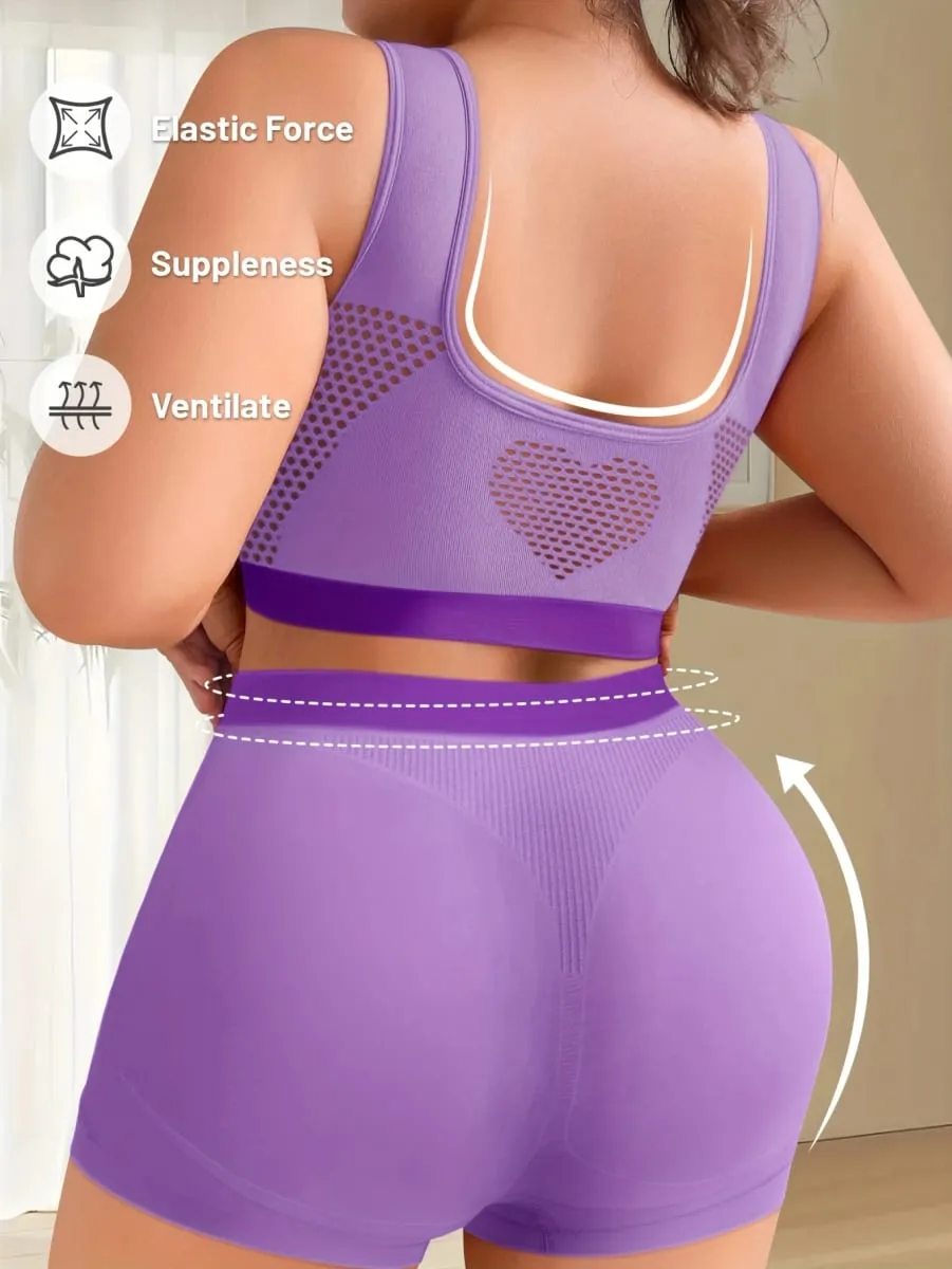 1sET Women's lingerie set Plus Size Bralette Seamless Bra Comfortable Breathable Sports Bra Stretch Fabric Boxers — image 3