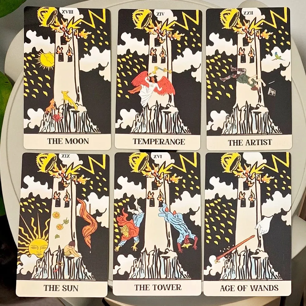 Tower Takeover Tarot Deck in Rigid Box Unique 79-Card Tarot Set for Transformation & Liberation 12*7cm Double-embossed — image 3
