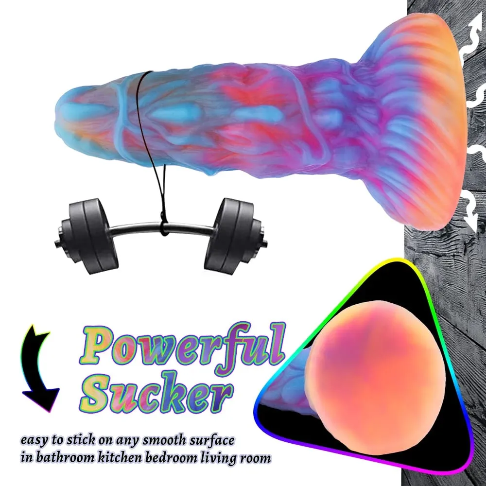 Plugue anal realista noturno brilhante, vibrador luminoso monstro dragão para mulheres e homens, plugue anal sexy em forma de cachorro, brinquedo sexual para casais — image 2