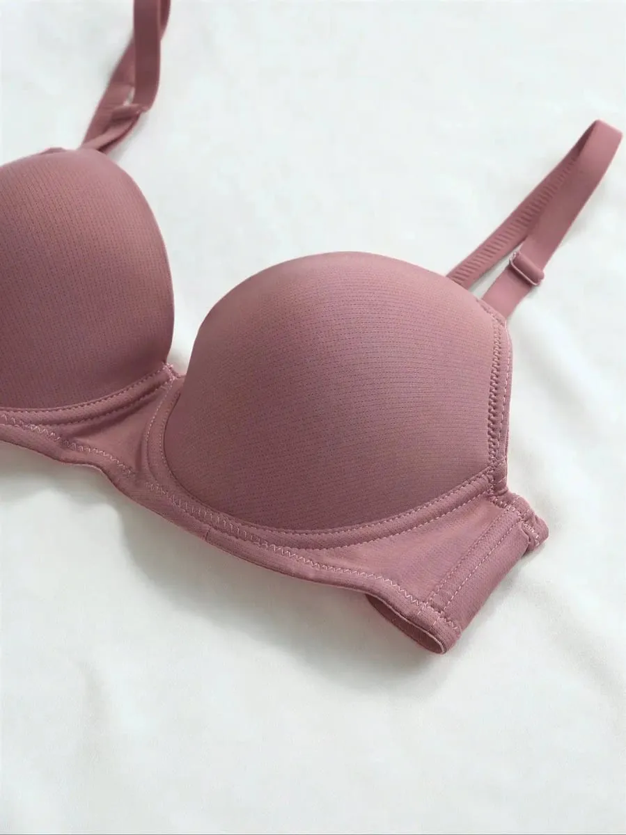 Viomisha Solid Underwire Lingerie Set Women Push Up Bra with Steel Ring Fashion Women Underwear Panty Everyday Bras Set — image 5