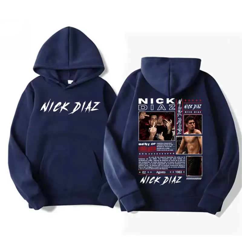 Limited Nick Diaz Retro 90s Style Graphic Hoodies Men's Gothic Violence Aesthetic Sweatshirt Fleece Casual Long Sleeve Pullovers — image 4