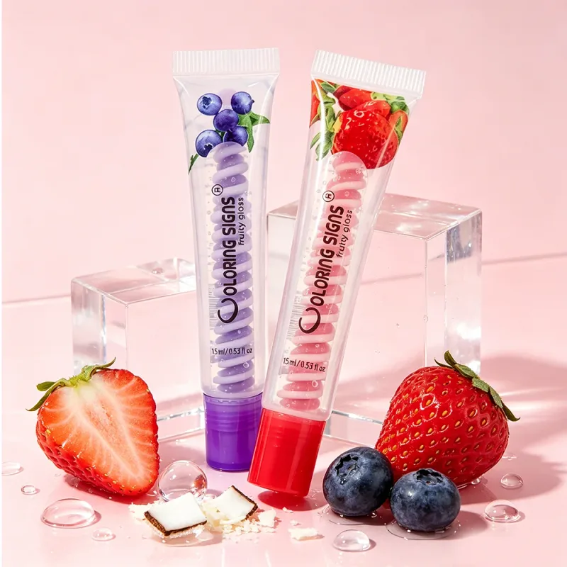 Trái Cây Son Bóng Dâu Việt Quất Sáng Bóng Dầu Môi Dưỡng Ẩm Plumping Lắc Chân Nữ Trang Điểm Môi Dưỡng Son MôiDành Cho Bé Gái — image 3