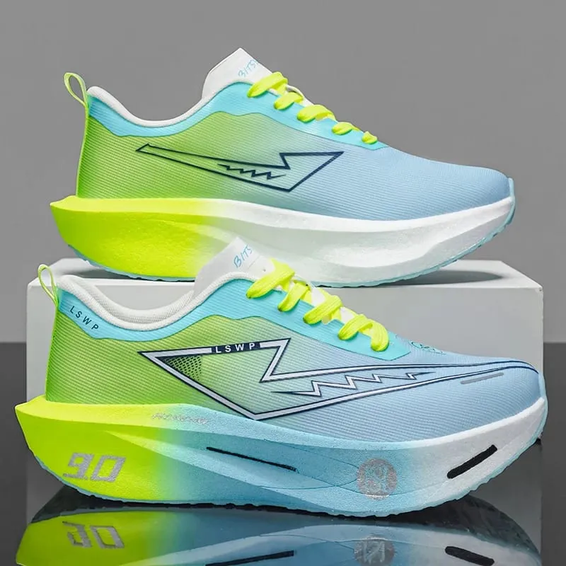 Men Carbon Plate Running Shoes Breathable Athletic Sneakers Shock Absorb Trainers Outdoor Marathon Jogging Women Tennis Shoes