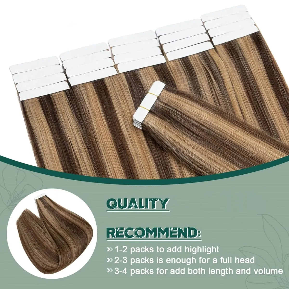 Highlight #4/27 Straight Tape In Hair Extensions 100% Human Hair Skin Weft Invisiable Tape In Human Hair Extensions 20/40/60pcs — image 4