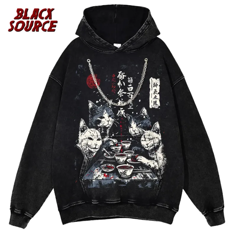 T444 I Beg To Differ Frog Hoodie, Funny Japanese Retro Graphic Pullover Sweatshirt, Harajuku Aesthetic Streetwear