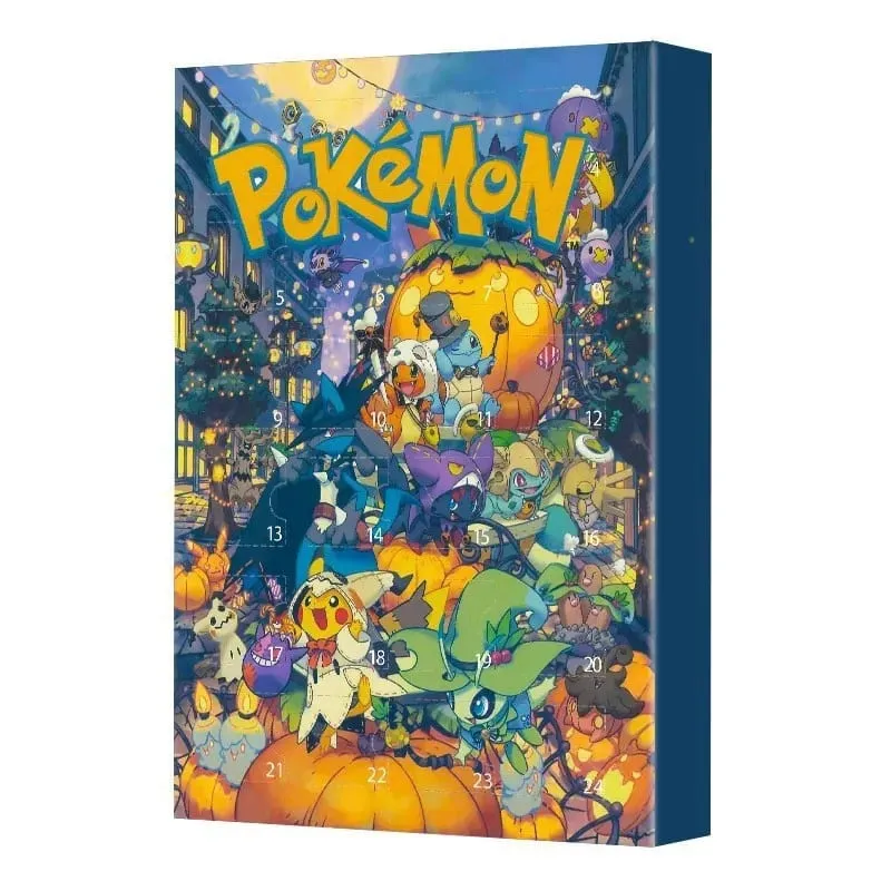 24 Buah/Set Pokemon Natal Kalender Advent Lucu Pikachu Charizard PVC Tokoh Anime Kecil Kotak Kejutan Hadiah Ulang Tahun Halloween