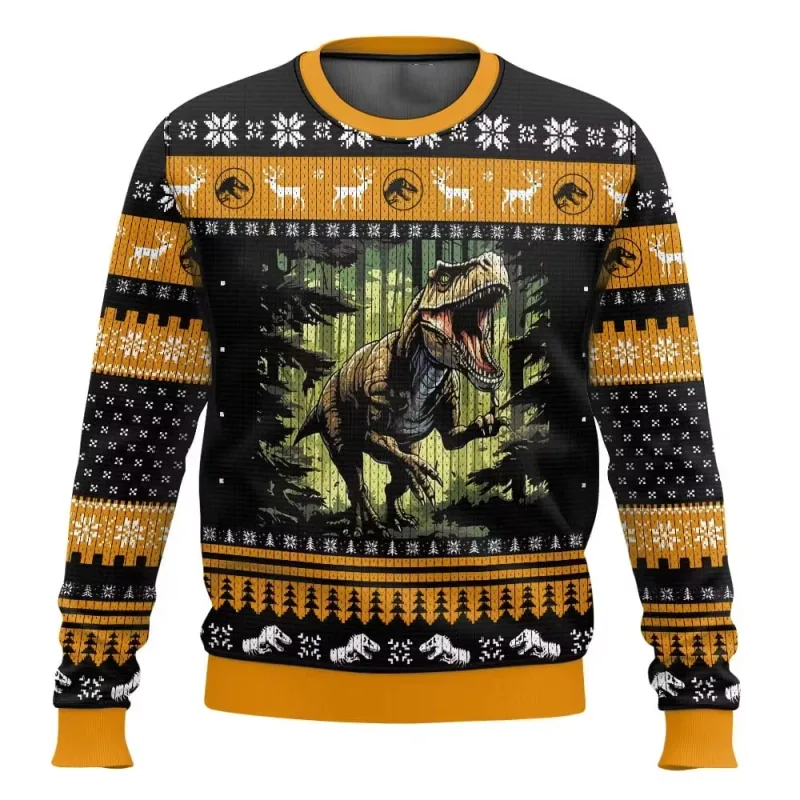 Jurassic Park Dinossauros Feliz Natal Roupas Presentes Suéteres de Papai Noel moletons masculinos e femininos 3D Festa de outono — image 5