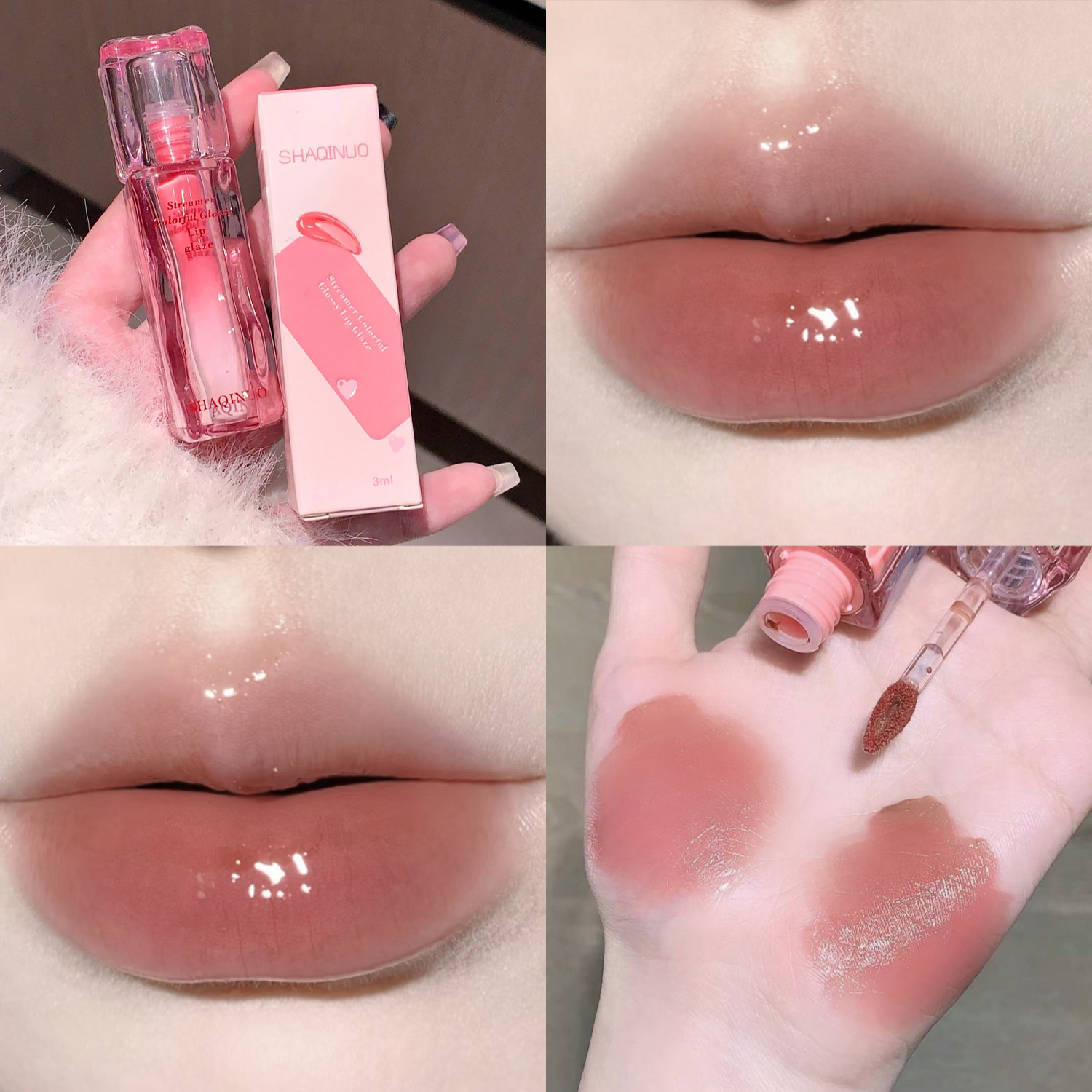 Vodní lesk na rty Glaze Mirror Hydratační Plump Nepřilnavý kalíšek Jelly Transparentní tekutá rtěnka Dlouhotrvající odstín olejový make-up na rty