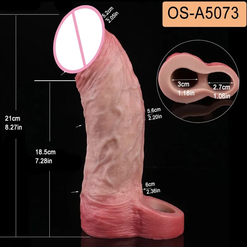 Close Head Realistic Penis Sleeve Sex Toys for Men Delay Ejaculation Dick Extender For Couples Sex Pleasure Sexshop