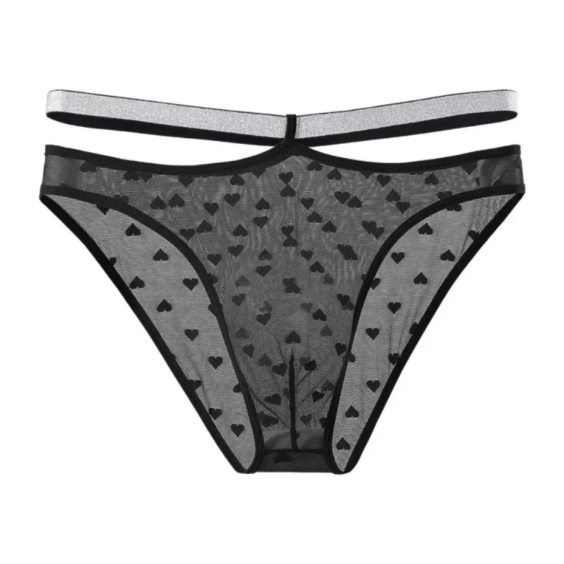 Underpants Lingerie Men's Triangle Panties Mesh Love Heart Men Thin Briefs Large Size Mid Waist Underwear for Men Men — image 18