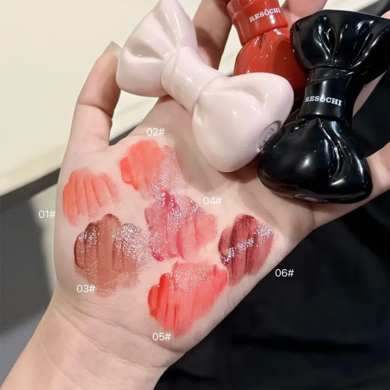 Tiub Bow Cermin Berair Tint Bibir Kelabu Manis Merah Jambu Pelembap Lip Gloss Kaca Berkilat Kalis Air Lip Glaze Bibir Montok Kosmetik — image 6