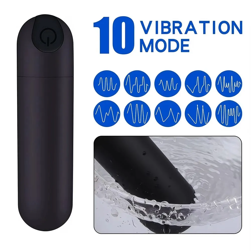 Carga usb 10 velocidades mini vibrador bala recarregável sem fio vibratório anal plug clitoriano estimulador brinquedos sexuais adultos para mulher — image 2