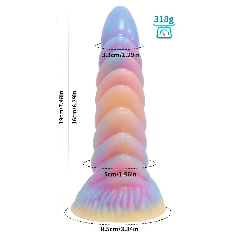 Plugue anal realista noturno brilhante, vibrador luminoso monstro dragão para mulheres e homens, plugue anal sexy em forma de cachorro, brinquedo sexual para casais — image 20