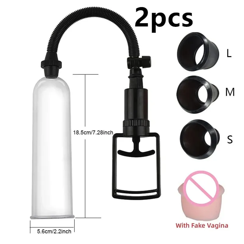 Penis Enlargement Manual Vacuum Pump Sex Toy Dick Stimulate Extender Masturbator Male Penis Vacuum Pump Big Cock Lasting Trainer
