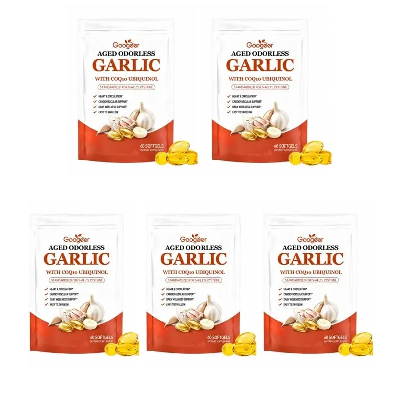 CoQ10 유비퀴놀 및 K2가 함유된 숙성된 무취 마늘 소프트젤 혈압 심장 및 순환 지원 콜레스테롤 60 소프트젤 — image 12