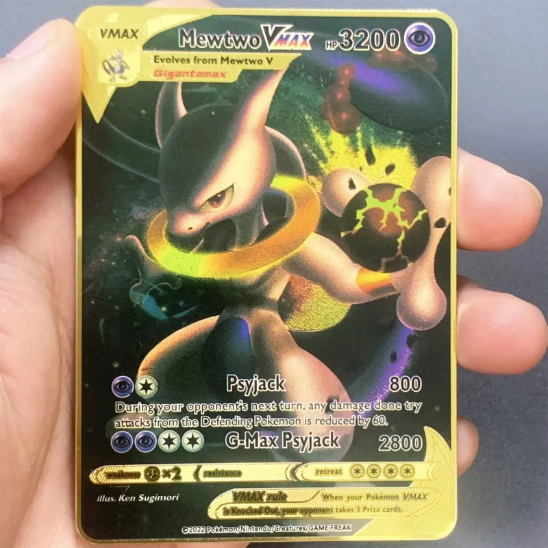 Kartu Pokemon Logam Inggris DIY Arceus Mewtwo Charizard Pikachu Besi Mengkilap Pokémon GX Vmax EX Hadiah Mainan Kartu Koleksi Anak-anak Permainan — image 29