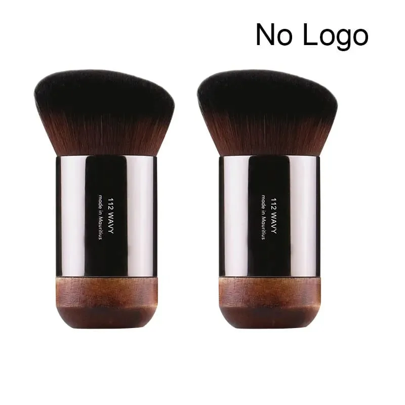 1 pieza #112 brocha de maquillaje de base plana en ángulo portátil cubierta de base de pulido de madera Natural brochas de maquillaje profesionales — image 8