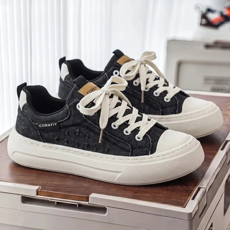 PersonalizedSpringandAutumnNewMensShoesKoreanStyleFashionableLargeSizeLowTopCasualShoes Denim Single ShoesVersatile Sneakers