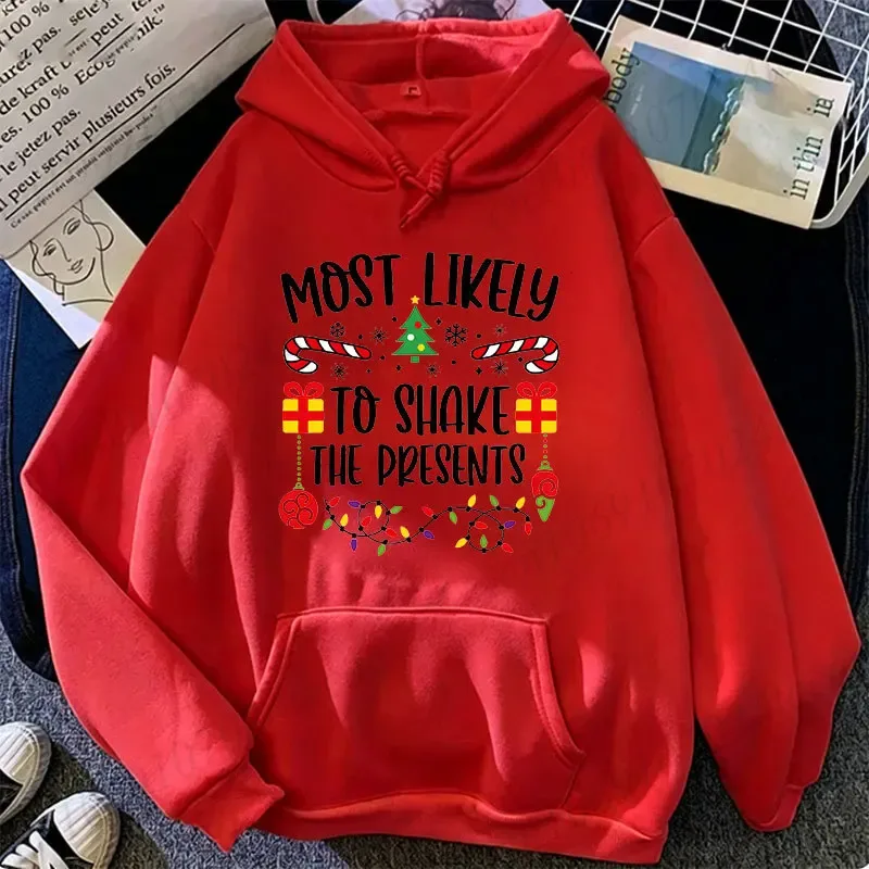 Meest waarschijnlijk tot Kerstmis Familie Hoodies Grappige Slogan Groep Sweatshirts Kerstmis Gingerbread Man Print Hoody Vakantiefeest Top — image 3