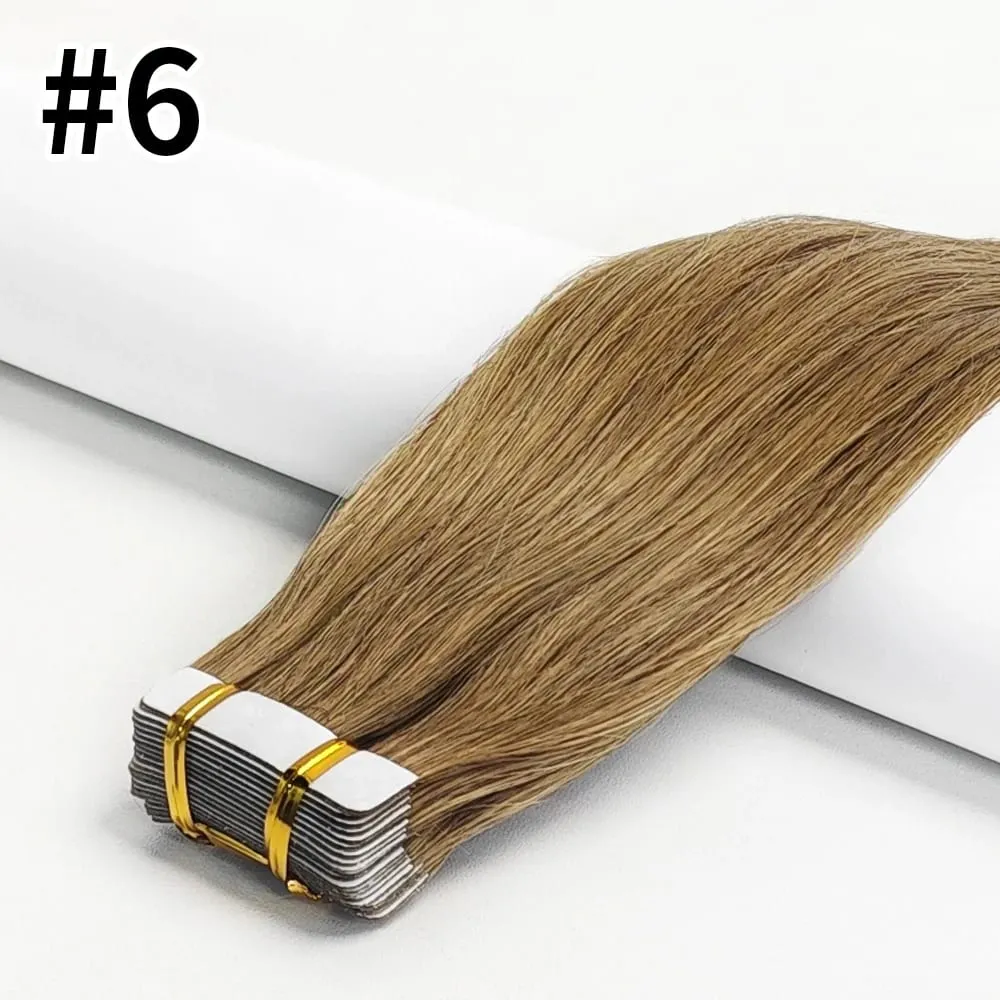 Highlight #4/27 Straight Tape In Hair Extensions 100% Human Hair Skin Weft Invisiable Tape In Human Hair Extensions 20/40/60pcs — image 12