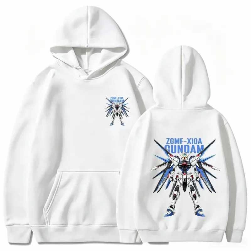 Gundam Hoodie Mecha Robot Anime ZGMF Mobile Suit Streetwear Aesthetic Vintage Black Oversized Casual Sport Sweatshirts — image 3