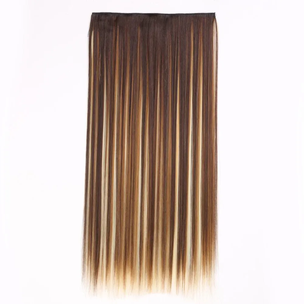 Synthetic Natural Synthetic Hair Extensions 5 Clip In Artificial Fake Ombre Blonde Brown Black Pink Straight False Hair Piece
