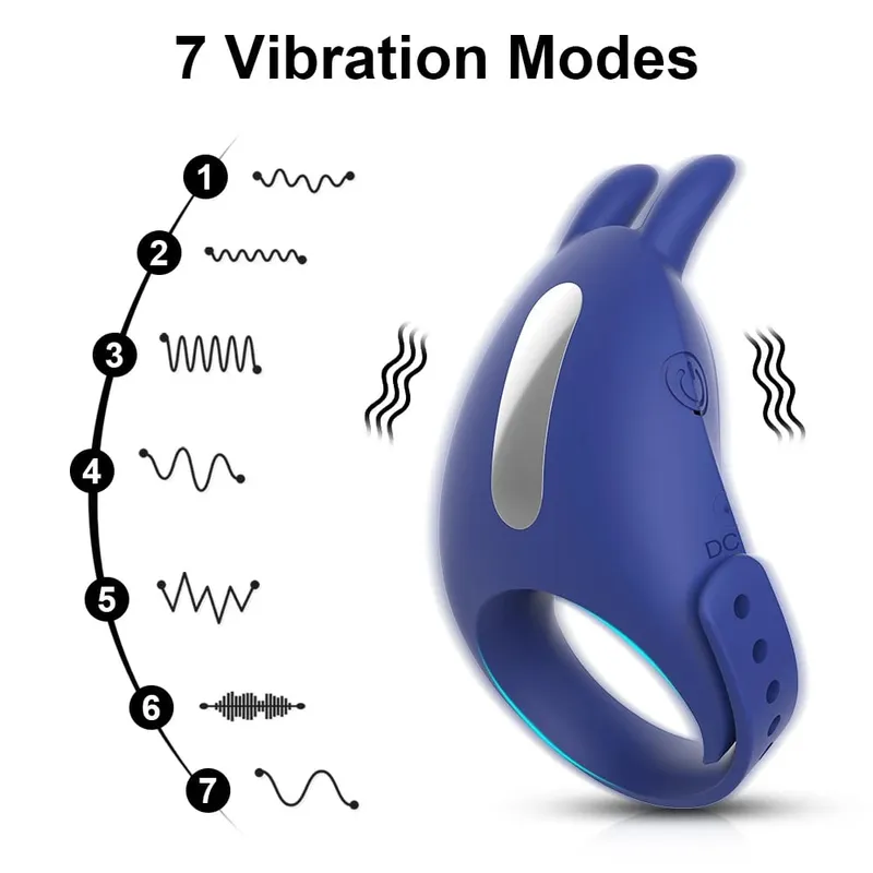 Adult Sex Toys Blue Semen Cock Ring Penis Ring Ejaculation Delayed Vibrating Cock Ring Sex Toys For Men Couple Adult Supplies — image 5