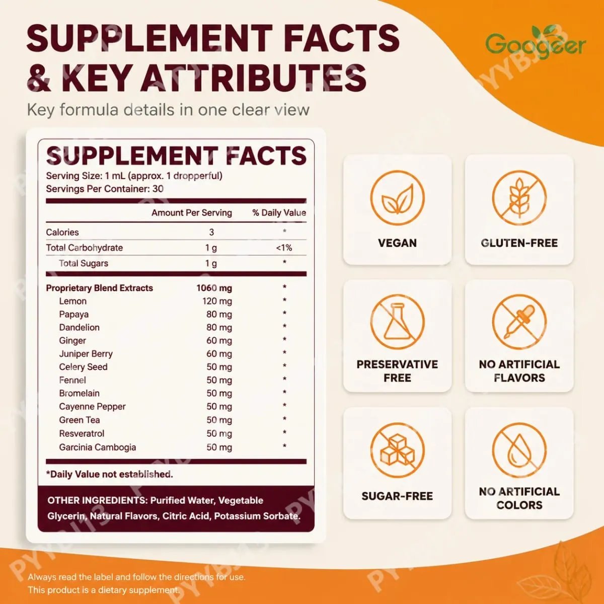 Googeer Lymphatic Health Support Herbal Liquid – Natural Circulation and Internal Flow Dynamics Supplement for Daily Wellness — image 3
