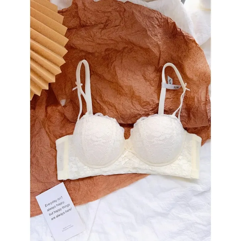 Sweet French Lace Women Bra Set Wire Free Push Up Lingerie Top Side Support Anti Sag Brassiere Panty Suit For Small Bust 32‑38 — image 8