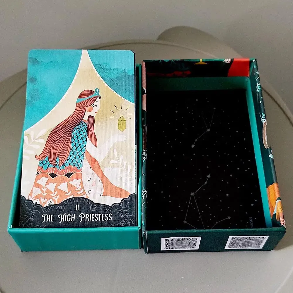 Star Maiden Tarot Deck 78 Card Deck Aesthetic Celestial Divine Tarot σε άκαμπτο κουτί δύο τεμαχίων διπλό ανάγλυφο 12*7cm — image 4