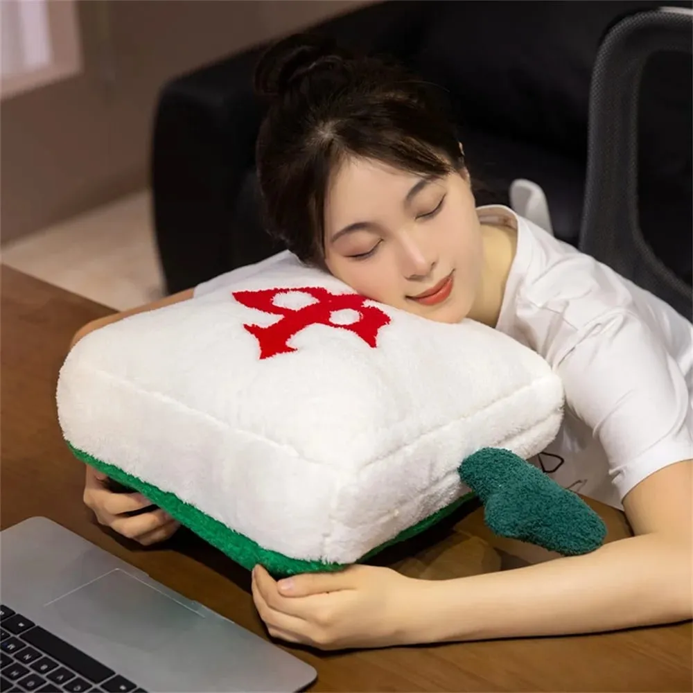 Funny China Mahjong Series Plush Toys Cozy Cotton Cartoon Throw Pillow Back Cushion Children Game Props Creative Home Decor — image 6