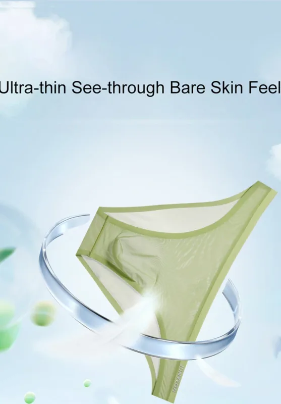 Seamless Quick Drying Men Briefs Underwear Solid Color Ice Silk Ultra-thin Underpants Sexy Breathable 3D Pouch Panties Undies — image 8
