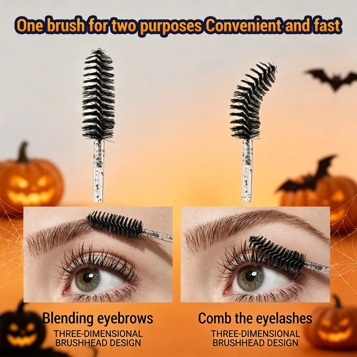 20Pcs Spooky Halloween Eyelash Brush Tube Reusable Mascara Wand Spoolie Lash Extension Tools Eyebrow Makeup Brushes Festive Gift — image 3