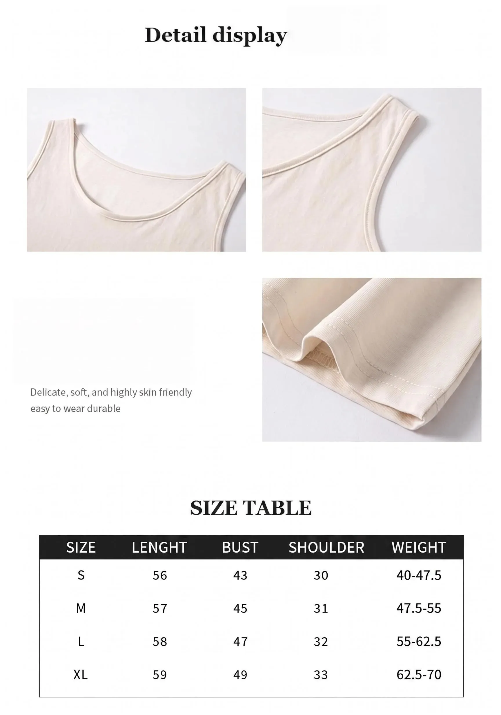Women Cotton Tank Top Summer Outerwear Loose-Fitting Fitted Layering Round Neck Sleeveless Lightweight Breathable Simple Casual — image 7