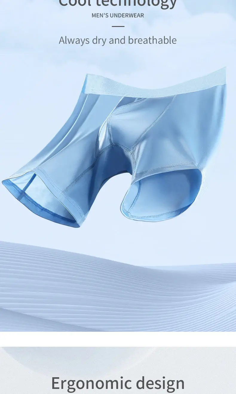 Men's Ice Silk Sports Underwear Men's Summer Thin Anti-Wear Leg Running Breathable Large Size Extended Anti-Wear Crotch Boxer Br — image 5
