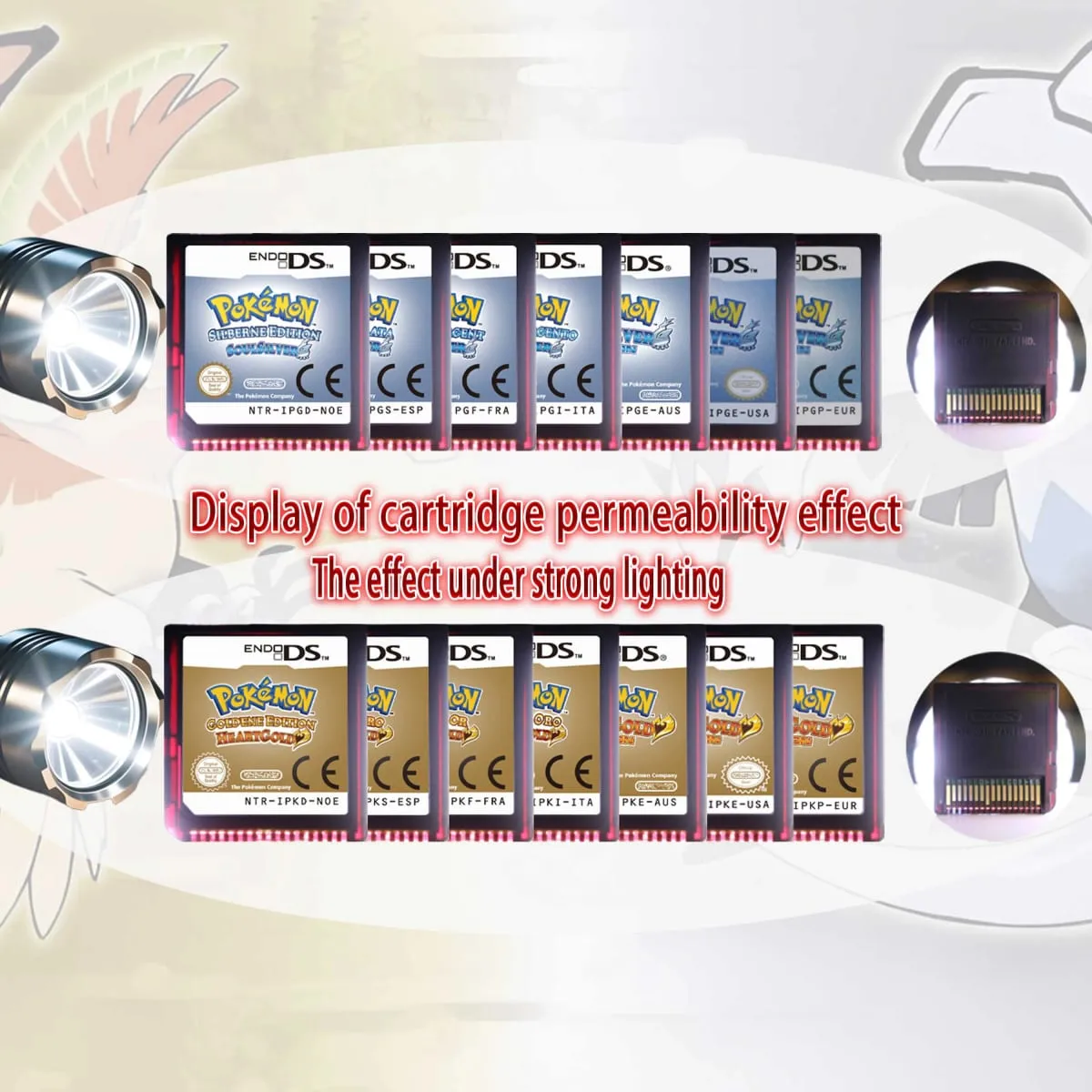 (미국 EUR AUS NOE ESP FRA ITA) 포켓몬 HeartGold SoulSilver 버전 고품질 정통 1:1 복제 DS 비디오 게임 카트리지 — image 5
