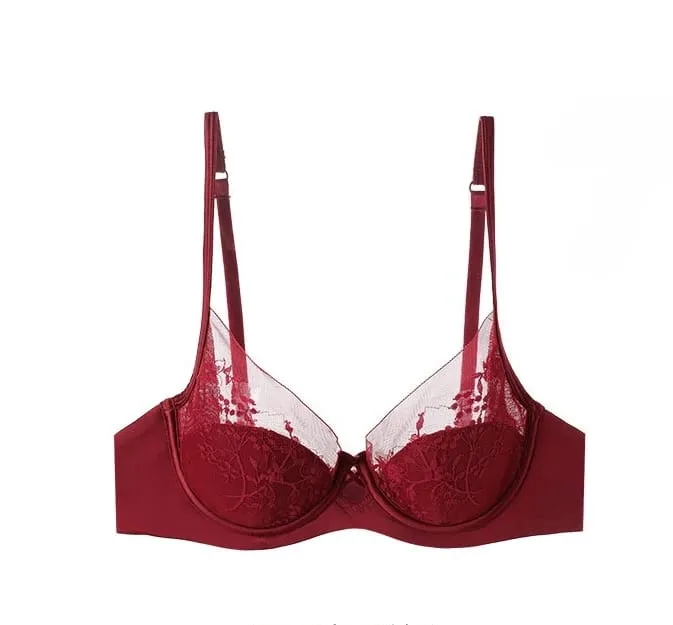 Kanten en satijnen lingerieset in Franse stijl Verzamelde verstelbare bandjes BH en dunne vulling Zachte draad ComfortOndergoed voor moslimmeisjes — image 14