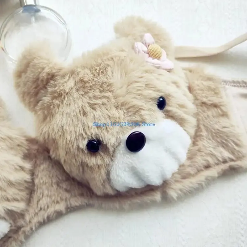 400A Women Cartoon Plush Bra Panty Set Funny Bear Bra Panties Set Lovely Lingerie — image 3