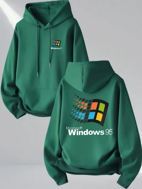 Windows 95 Graphic Vintage for Tech Enthusiasts Casual Streetwear Outfit Print Soft Material Pullover Pattern Hoodie Unisex Top — image 6