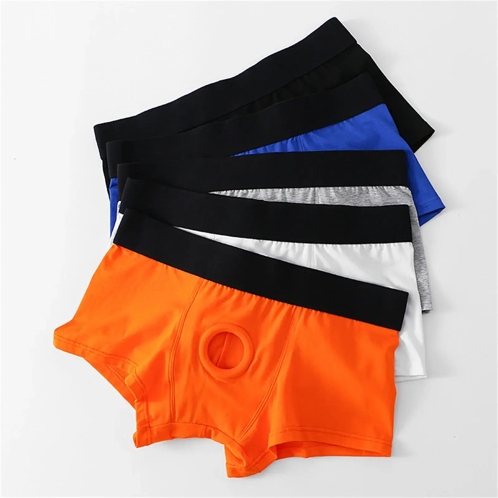 นักมวยชายหลุมด้านหน้าชุดชั้นในซิลิโคน Cockring เซ็กซี่ Boxershorts เอวกว้างกางเกงผ้าฝ้าย Hollow OUT ชุดชั้นใน — image 12