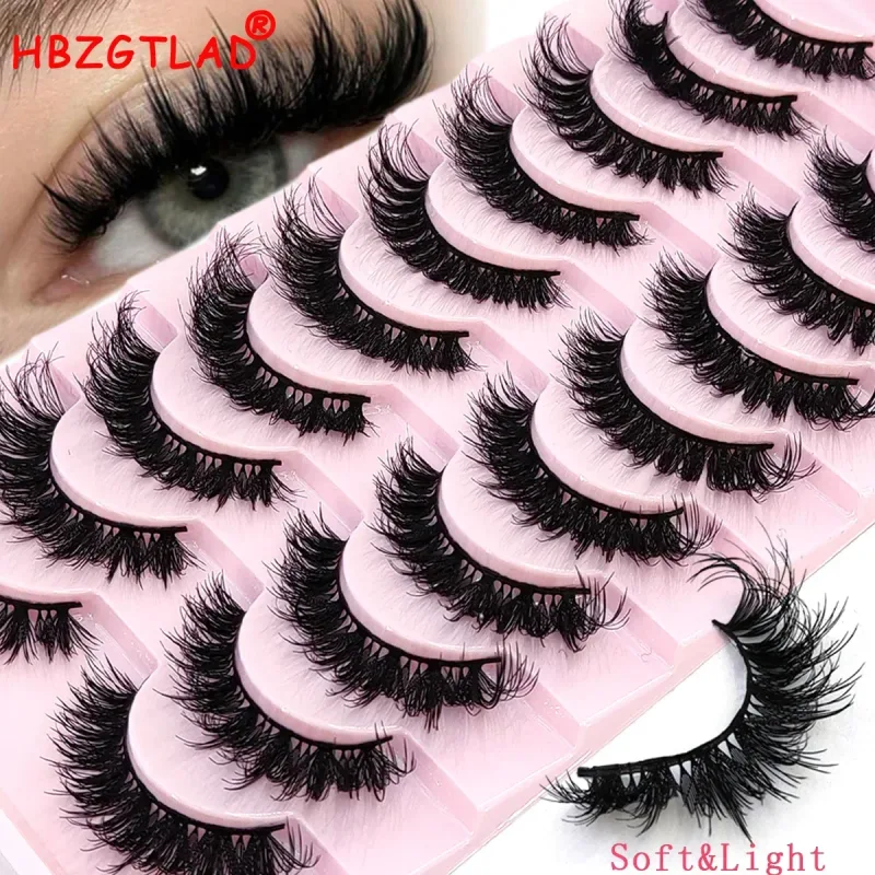 New Cat Eye Lashes 5/7/10 pairs 3D Faux Mink Eyelashes Winged Fluffy Fake Lashes Soft Natural long Full Strip Lash Make — image 22