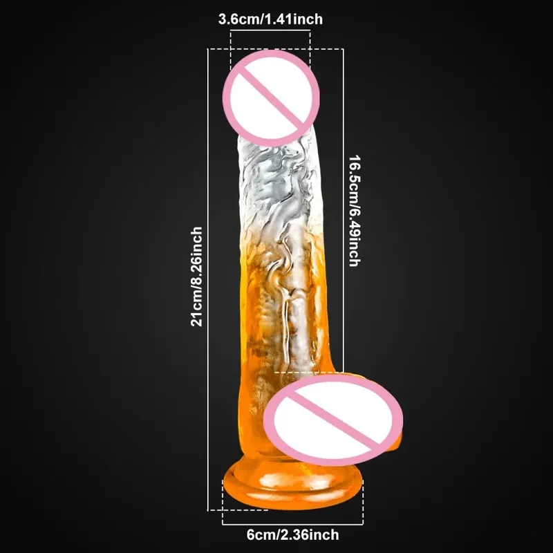 4 Sizes Transparent Soft Jelly Dildo Realistic Fake Dick Penis Sucker Butt Plug Sex Toys for Woman Men Vagina Anal Sex Toys — image 16