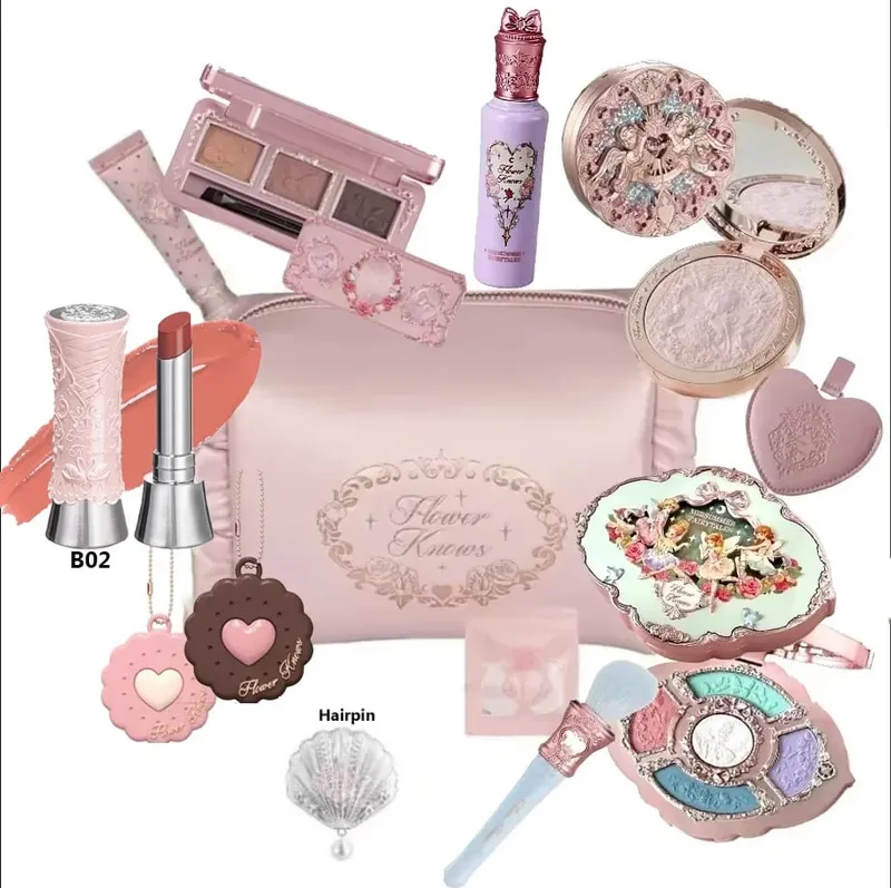 Flower Knows Makeup Set Midsummer Fairytales Flowerknows Foundation Little Angel Highlight Strawberry Rococo Lip Glaze 11pcs Kit