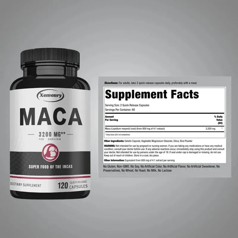 Ultimate Organic Black Maca Capsule Supplement 3200 Mg (per Serving) 120 Quick Release Capsules Men's Enhancement Formula — image 3