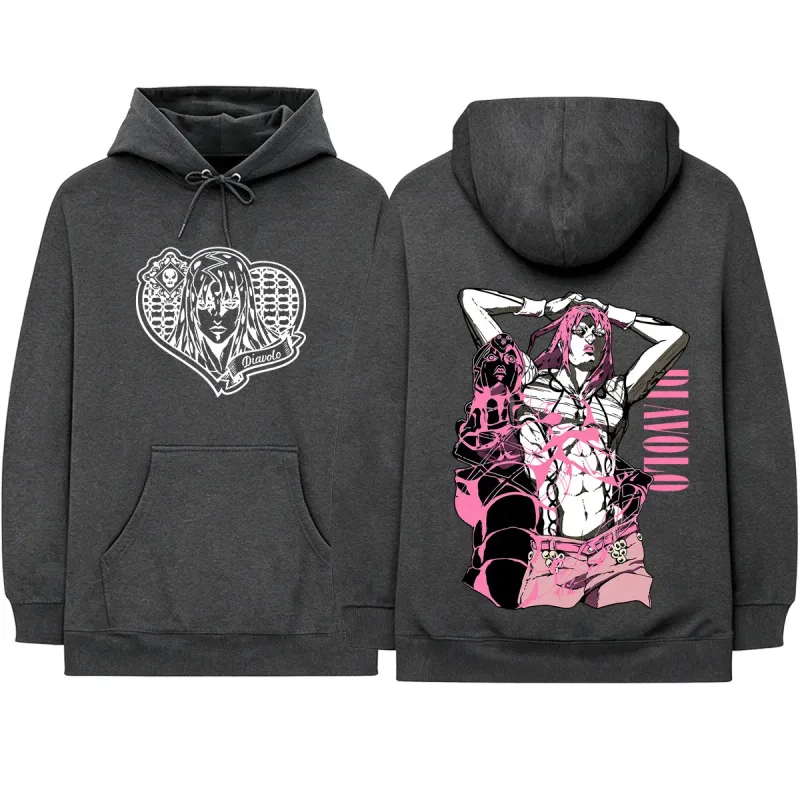 Anime Jojo Bizarre Adventure King Crimson Diavolo Hoodies Men's Women Clothing Fashion Oversized Hooded Sweatshirts Pullovers — image 12