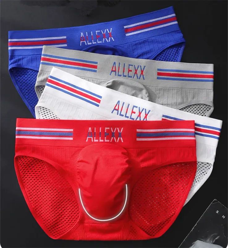 Nen ชุดชั้นใน Letter เอวกว้าง cuecas masculino sexys Tøy ผู้ชาย cueca ตาข่าย Sissy lencerías muy ร้อน U นูน calzoncillos hombre — image 2