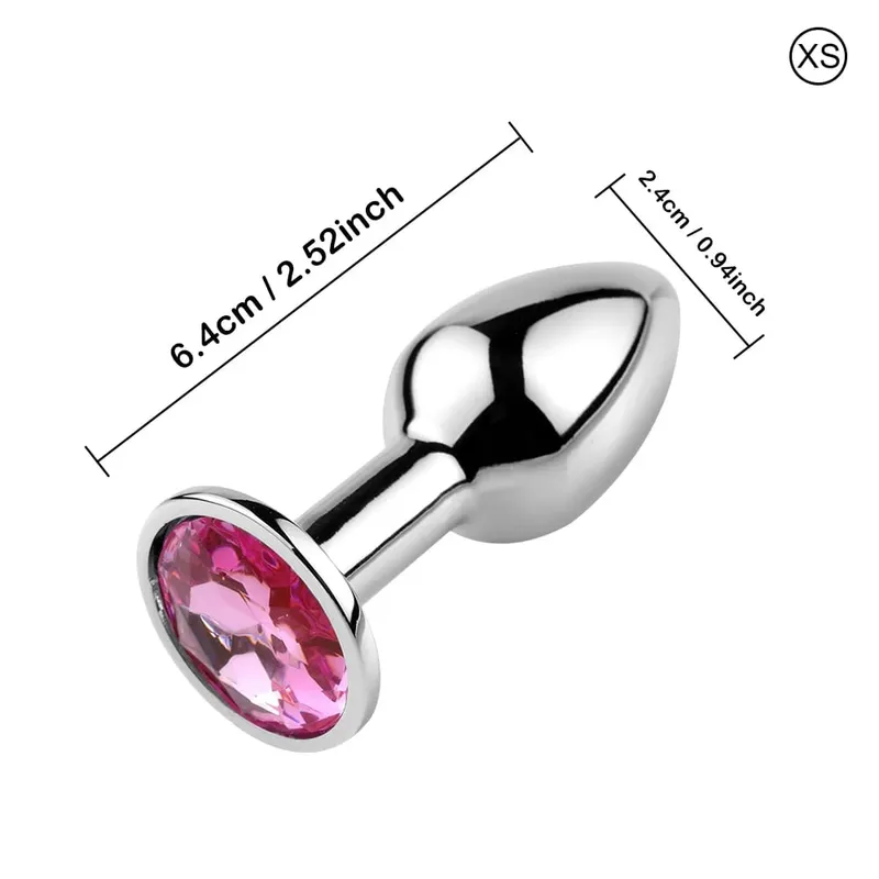 Luxury Metal Anal Plug Set Jewel Butt Trainer Kit Adult Toys for Men Women Couples Beginners Sex Gifts Large Medium Small Pink