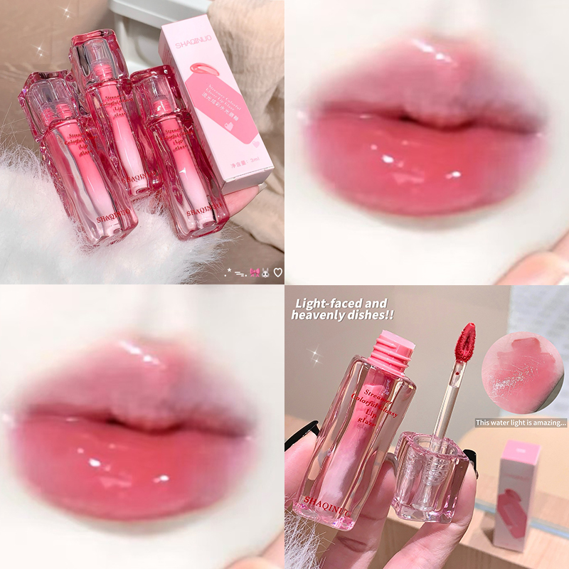 Vodní lesk na rty Glaze Mirror Hydratační Plump Nepřilnavý kalíšek Jelly Transparentní tekutá rtěnka Dlouhotrvající odstín olejový make-up na rty