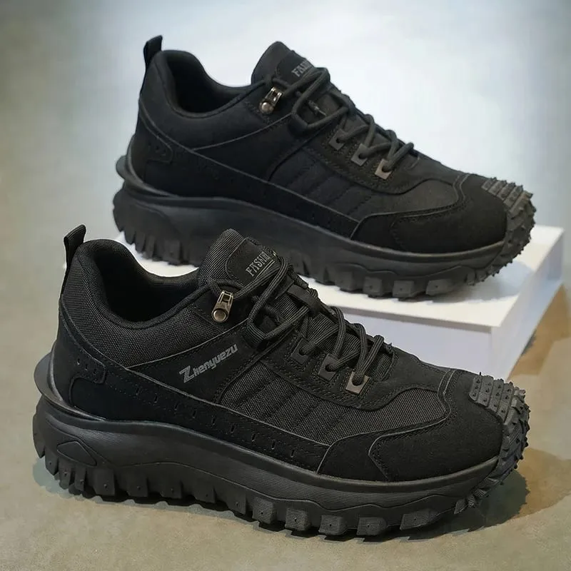 Autumn New High-Top Plus Size Casual Sports Shoes Outdoor Hiking Boots Comfortable Thick Sole Lightweight Casual Walking Shoes Suitable for All-Season Daily Outdoor Activities Walking And Travel Mountaineering Camping Gear — image 5