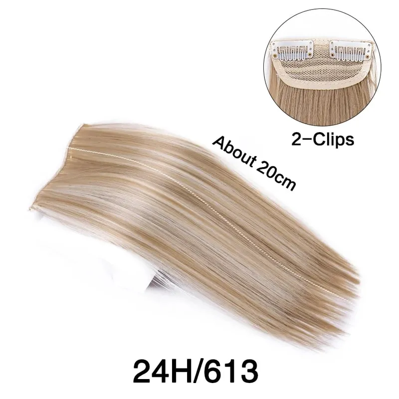 Synthetic 10"20"30Cm Clip In Extension Straight Hair Pad Hairpieces Thinning Hair Invisible Seamless Hair Pads Increase Hair